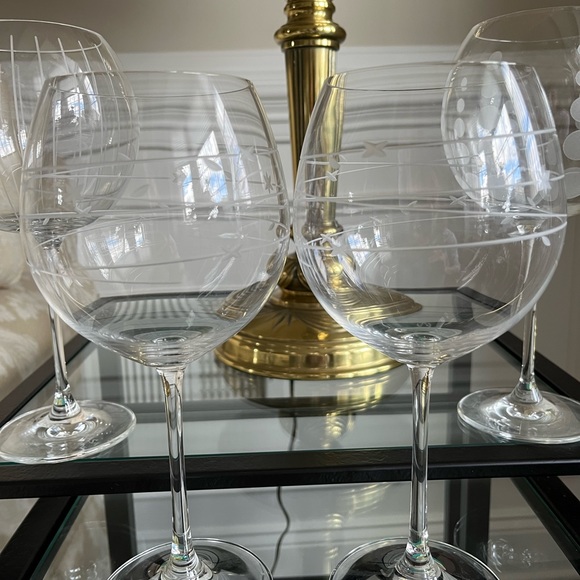 Lenox Crystal Etched Balloon Wine Glasses - Picture 5 of 6